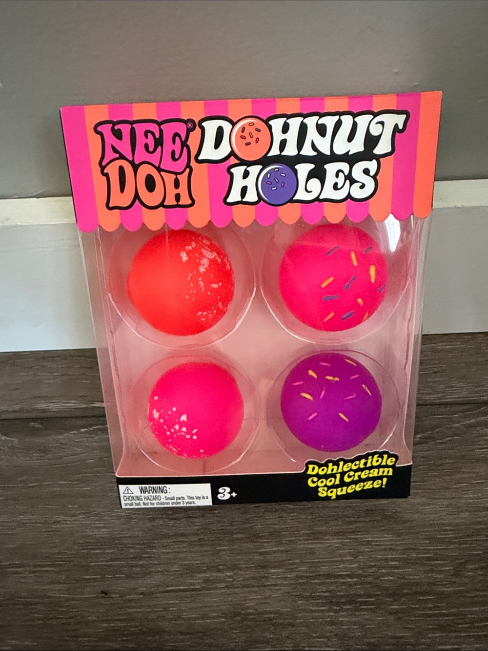 NeeDoh Donut Holes Squishy Donuts - Pink/Orange/Purple